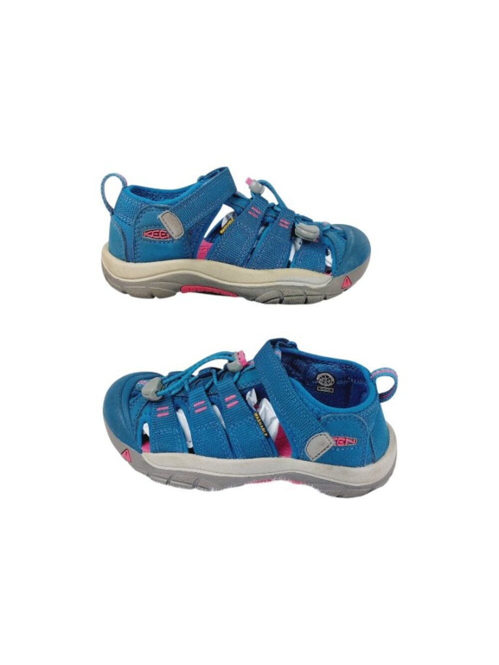 Keen Girl's Blue Newport H2 Close Toe Tie Up Fish Casual Sandal Size 1